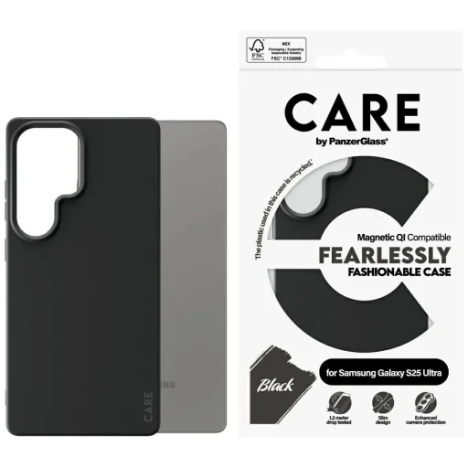 CARE by PanzerGlass Fashion QI Samsung Galaxy S25 Ultra tok - Fekete - 1