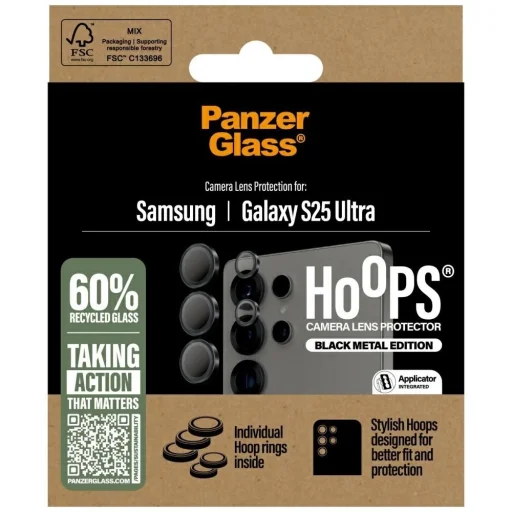 PanzerGlass Hoops kameravédő edzett üveg Samsung Galaxy S25 Ultra fekete üvegfólia - 4