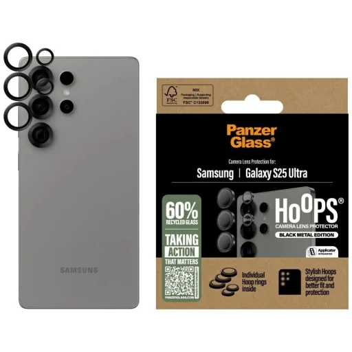 PanzerGlass Hoops kameravédő edzett üveg Samsung Galaxy S25 Ultra fekete üvegfólia - 1