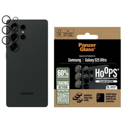 PanzerGlass Hoops lencsevédő edzett üveg Samsung Galaxy S25 Ultra átlátszó üvegfólia - 1