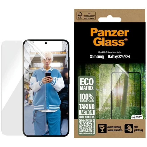 PanzerGlass Eco Matrix Ultra-Wide Fit edzett üveg Samsung Galaxy S25 üvegfólia - 1