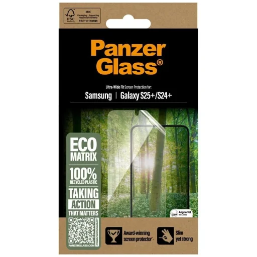 PanzerGlass Eco Matrix Ultra-Wide Fit edzett üveg Samsung Galaxy S25+ készülékhez üvegfólia - 4