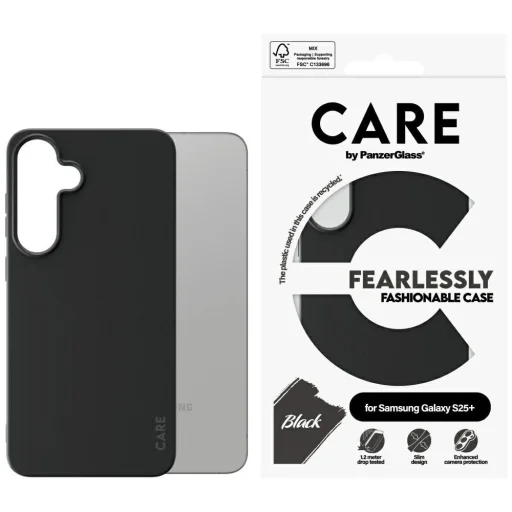 CARE by PanzerGlass Fashion tok Samsung Galaxy S25+-hoz - Fekete - 1