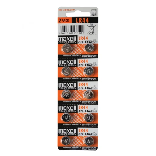Maxell LR44 gombelem, alkáli, LR44, 1,5V, 10 db/csomag - 1