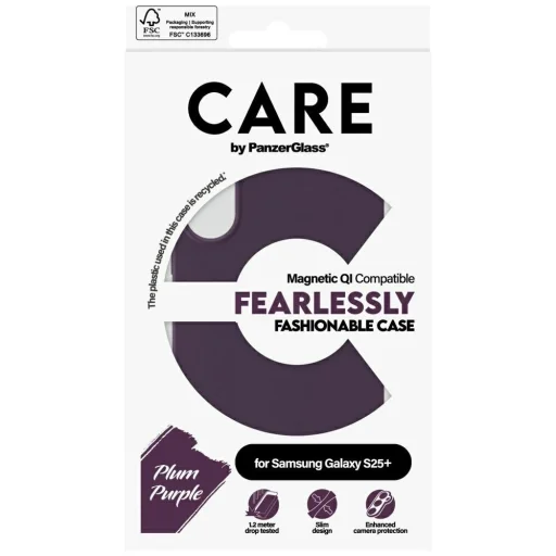 CARE by PanzerGlass divatos QI Samsung Galaxy S25+ tok - Lila tok - 4