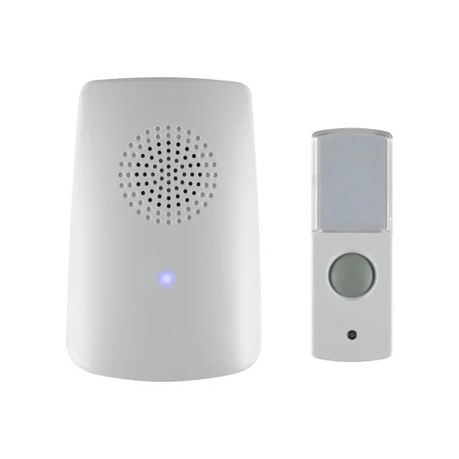 Home DB 1001DC vezeték nélküli csengő, 100m hatótáv, 8 dallam, kék fényjelzés, 256 digitális kód, elemes kivitel, IP 44 védett nyomógomb - 2