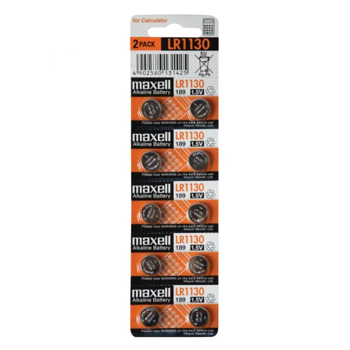 Maxell LR1130 gombíková batéria, LR1130, alkalická, 1,5V, 10 ks/balenie - 1