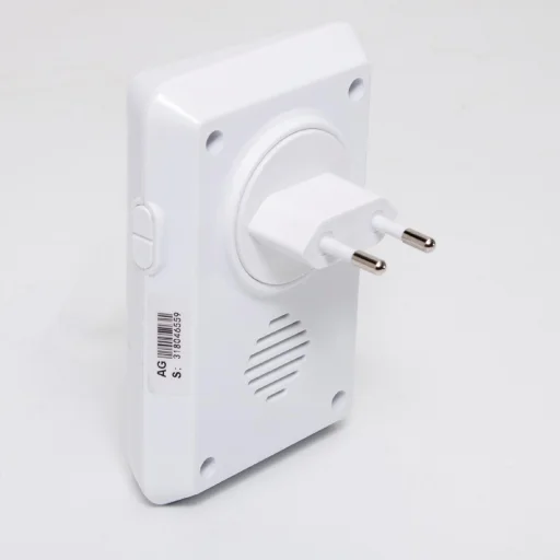 Home DBK 1000AC vezeték nélküli csengő, elem nélküli, 100m hatótáv, 20 dallam, 3-fokozatú hangerő, kék LED, kinetikus nyomógomb, 230V-os tápellátás - 3