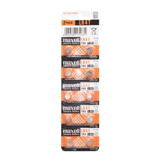 Maxell LR41 gombelem, alkáli, LR41, 1,5V, 10 db/csomag - 1