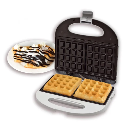 Home HG GS 21 gofrisütő, teljesítmény 750 W, tapadásmentes sütőfelület, egyszerre két gofri készíthető - 1