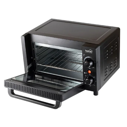 Home HG MS 10 mini sütő termosztáttal, teljesítmény 1050 W, 9 literes, max. 230 °C, dupla üvegezésű ajtó, fekete - 3