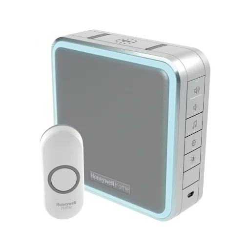 Honeywell Home DC915NG vezeték nélküli csengő, 200m hatótáv, 11 dallam, időzíthető némítás, LED jelzőfény, állítható hangerő, elemes tápellátás - 1