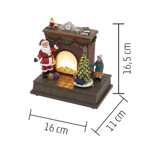 Home DRM 14 dioráma, kandalló, világító, Mikulás, beltéri - 5