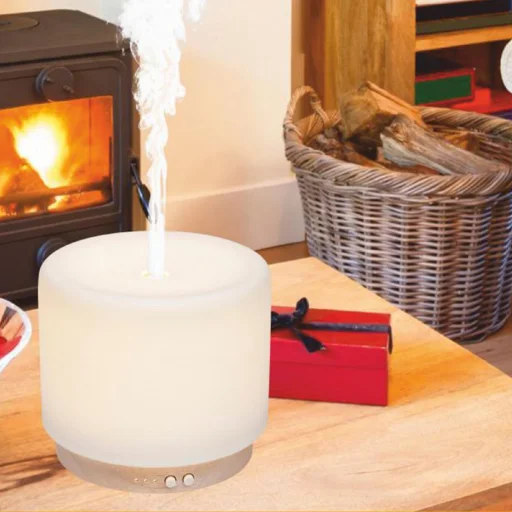 Home AD 280 aromadiffúzor, ultrahangos hidegpárásító, 280 ml kapacitás, melegfehér világítás, folyamatos vagy szakaszos párásítás, tartozék hálózati adapter  - 5