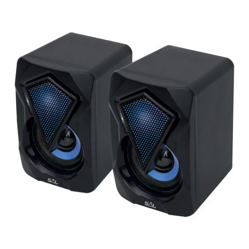 SAL PCS 230 multimédia hangszórópár, 2x3 W, RGB LED effekt, AUX, BT, USB tápkábel - 1