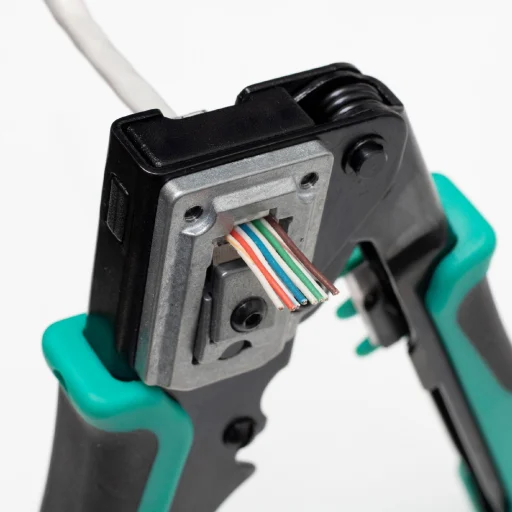 Pro'skit CP-342 UTP-RJ45-8P8C gyorskrimpelő fogó, nyitott végű dugókhoz, biztonsági zár, gyors - 3