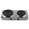 Home HG R 04SS hordozható elektromos főzőlap, dupla, teljesítmény 1000 W + 1500 W, ∅15 cm + ∅18 cm főzőfelület, rozsdamentes készülékház thumbnail