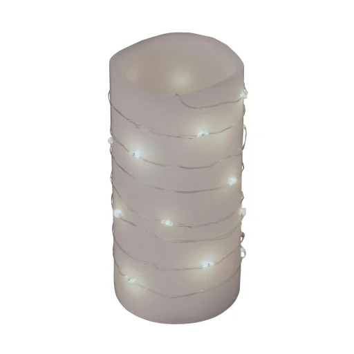 Home MLF 26/WH micro LED-es fényfüzér, 2 m / 20 db hidegfehér micro LED, állófényű, átlátszó vezeték, időzíthető, gombelemes, lapos elemtartó, beltéri kivitel - 1