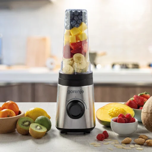 Gorenje BSM600E smoothie maker, 320 W, négyes pengerendszer, 2 db kehely, inox - 3
