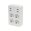 Home NV 4 USB tálcás USB-s elosztó, 4 földelt aljzat, 4 USB aljzat össz 2,4A, elforgatható csatlakozódugó, max.3680W - 1