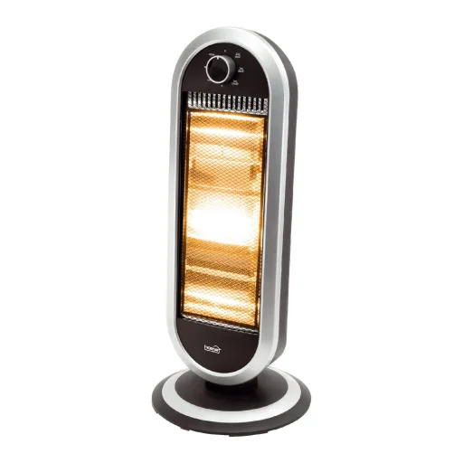 Home FK 23 álló elektromos halogén hősugárzó fűtőtest, 400W/800W/1200W, oszcillálás, IP20 védelem, fekete/ezüst - 2