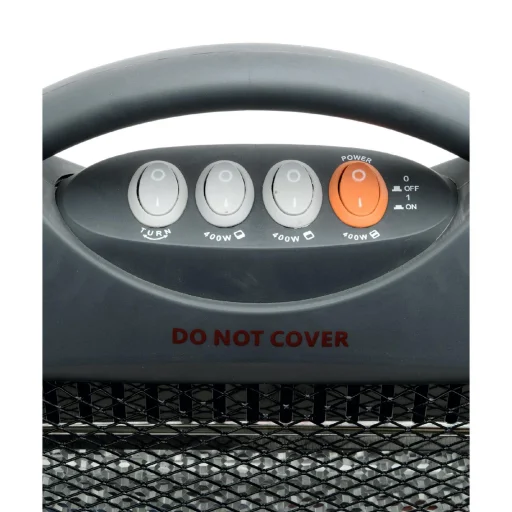 Home FK 21 álló elektromos halogén hősugárzó fűtőtest, 400W/800W/1200W, oszcillálás, IP20 védelem, fekete/ezüst - 3