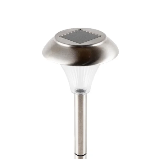 Home MX 808 napelemes kerti lámpa, rozsdamentes fém, napelem és töltő, automatikus, 1 fehér LED, időjárásálló - 1