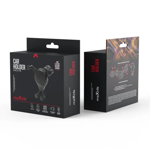 Maxlife szellőzőre erősíthető autós telefontartó MXCH-06 fekete - 7