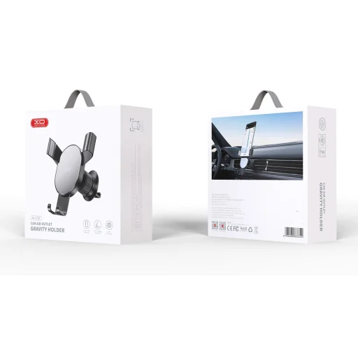 XO 126 ezüst-fekete szellőzőre erősíthető autós telefontartó - 2
