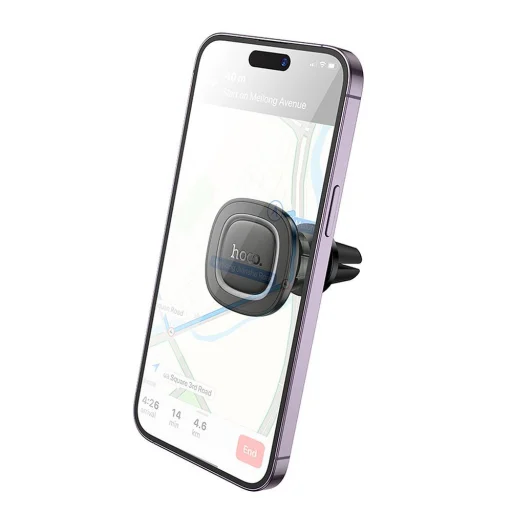 HOCO mágneses autós telefontartó légbefúvóra H72 fekete fém szürke - 5