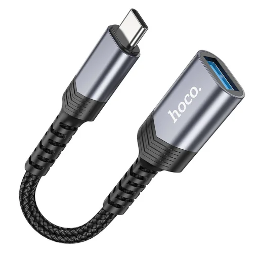 HOCO átalakító OTG Type C (hím) - USB A (női) 3.04A UA24 fekete - 2