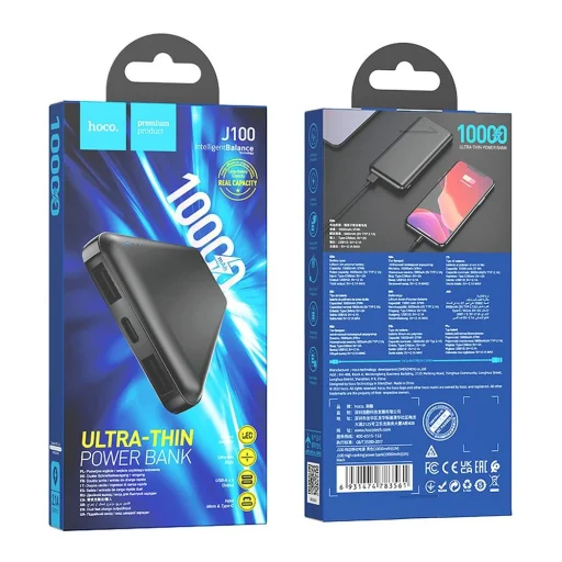 HOCO powerbank 10 000 mAh 2,1A J100 fekete - 4
