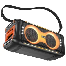 HOCO karaoke szett vezeték nélküli hangszóró + 2 x vezeték nélküli mikrofon LED 60W HA9 fekete