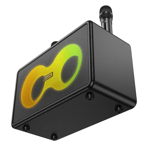 HOCO karaoke készlet vezeték nélküli hangszóró + 2 x vezeték nélküli mikrofon LED 40W HA8 fekete - 4
