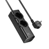 HOCO hálózati elosztó 2 aljzattal + USB A + 3 x Type C PD QC3.0 3A 67W NS10 2 m fekete thumbnail