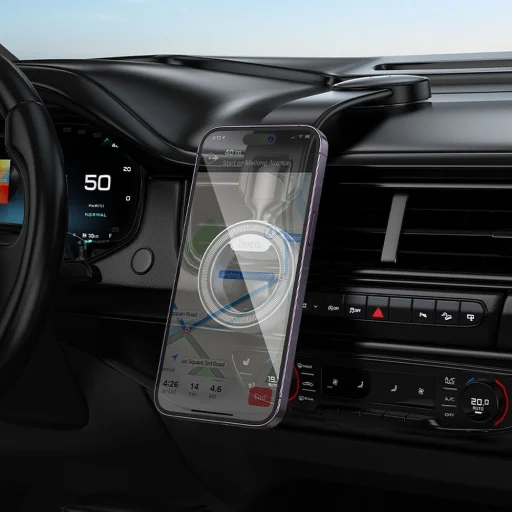 HOCO mágneses autós tartó műszerfalra H71 fekete fém szürke - 7