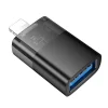 HOCO adapter OTG Lightning (férfi) - USB A (női) UA36 fekete átlátszó, thumbnail