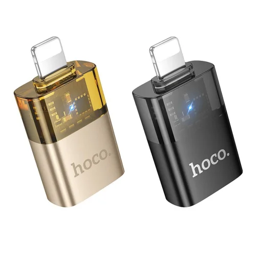 HOCO adapter OTG Lightning (férfi) - USB A (női) UA36 fekete átlátszó, - 4