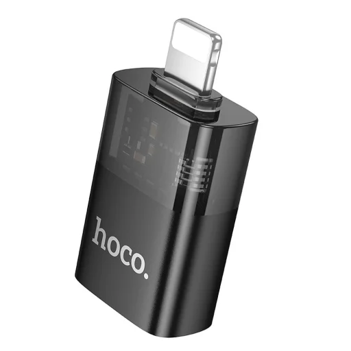 HOCO adapter OTG Lightning (férfi) - USB A (női) UA36 fekete átlátszó, - 1