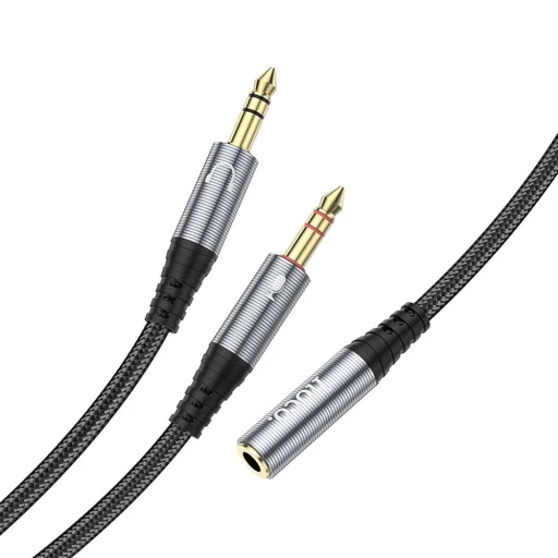 HOCO kábel AUX 2 az 1-ben 3,5 mm jack (női) 2 x 3,5 mm jack (férfi) UPA21 0,25 m fém szürke - 5