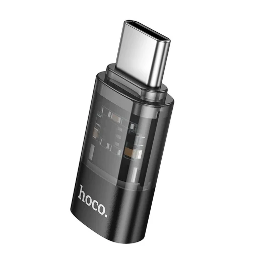 HOCO adapter Type C (férfi) - Lightning (női) UA36D átlátszó fekete - 1