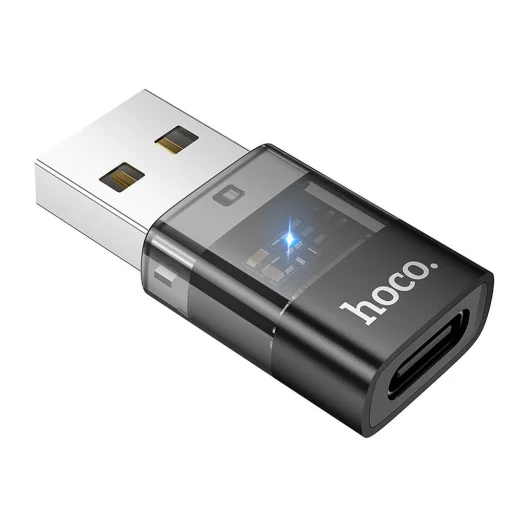 HOCO adapter USB A (férfi) - Typ C (női) UA36C átlátszó fekete - 3
