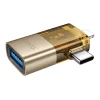 HOCO átalakító OTG 2 az 1-ben Lightning (férfi) / Type C (férfi) USB A (női) UA36E arany thumbnail