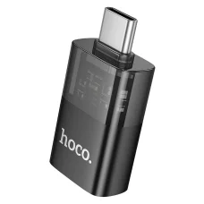 HOCO adapter OTG Type C (férfi) USB A (női) UA36B átlátszó fekete