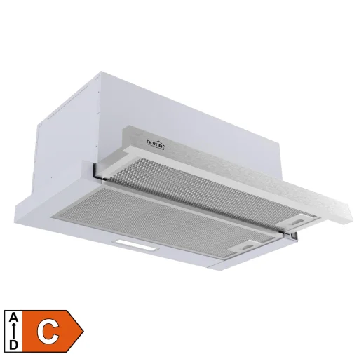 Home KPE 6044S konyhai páraelszívó TWISTER, két sebességfokozat, légszállítás: 440 m3/h, 105 W, rozsdamentes acél panel + szürke test - 1