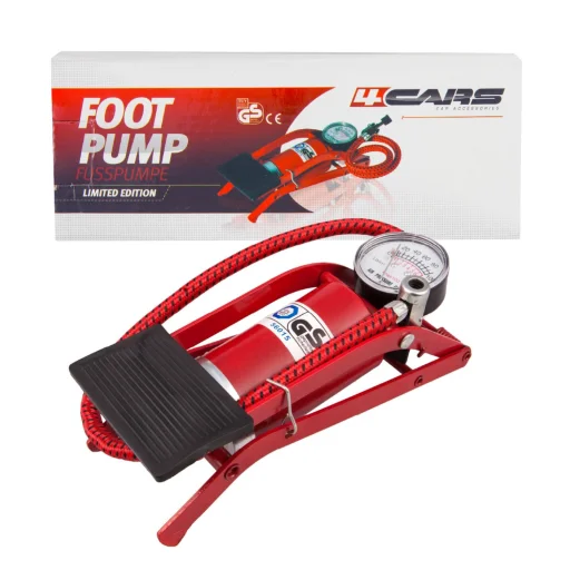 SAL 90717 lábpumpa, 7 bar, légnyomásmérő, 1+2 szelepadapter - 1