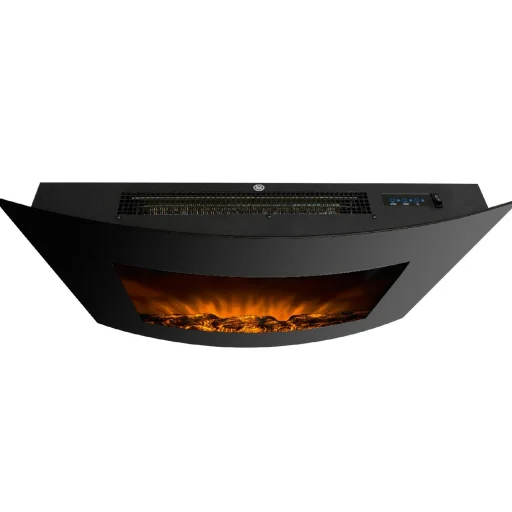 Home FKK 17 falra szerelhető elektromos látványkandalló, 1000W/2000W, heti program, távirányító, íves, fekete - 2