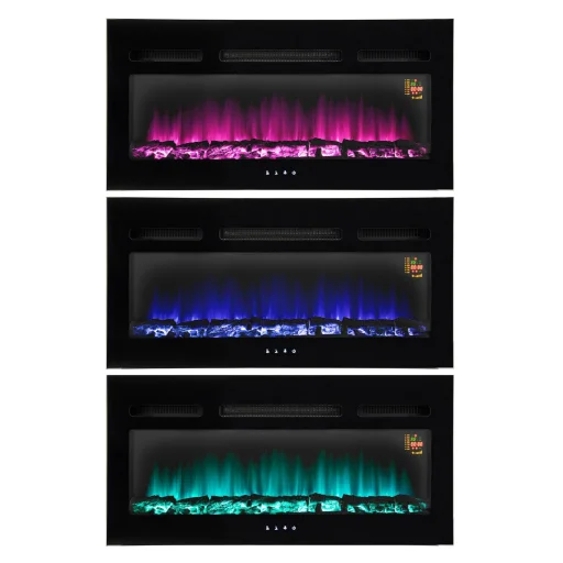 Home FKKI 05 beépíthető vagy falra szerelhető elektromos látványkandalló, 1000W/2000W, heti program, távirányító - 3