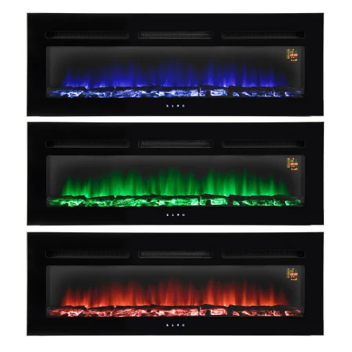 Home FKKI 06 beépíthető vagy falra szerelhető elektromos látványkandalló, 1000W/2000W, heti program, távirányító - 3