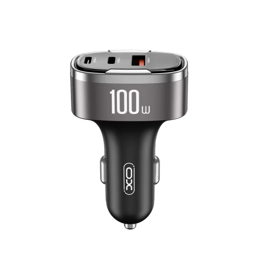 XO autós töltő CC61 PD QC 3.0 100W 1x USB 1x USB-C 1x Lightning szürke - 4
